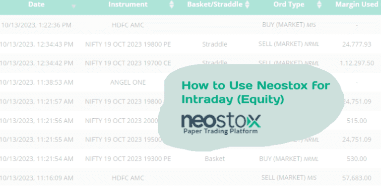 How to Use Neostox for Intraday (Equity) Trading in India